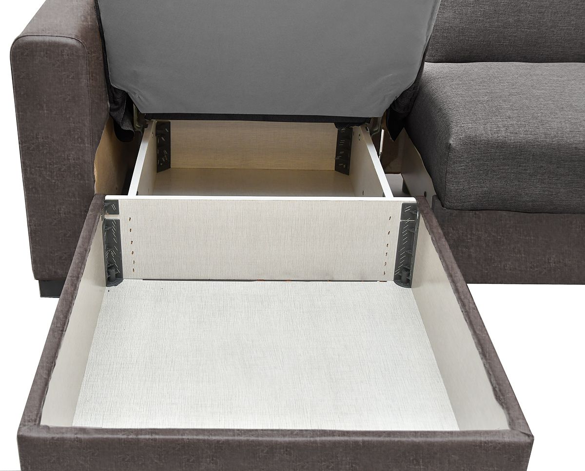 Καναπές Κρεβάτι Γωνιακός JOSE Γκρι 270x165x84cm - Hippiehome.gr