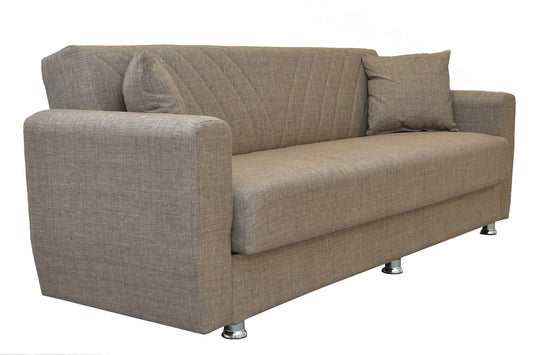 Καναπές Κρεβάτι Τριθέσιος JUAN Καφέ 214x82x80cm - Hippiehome.gr