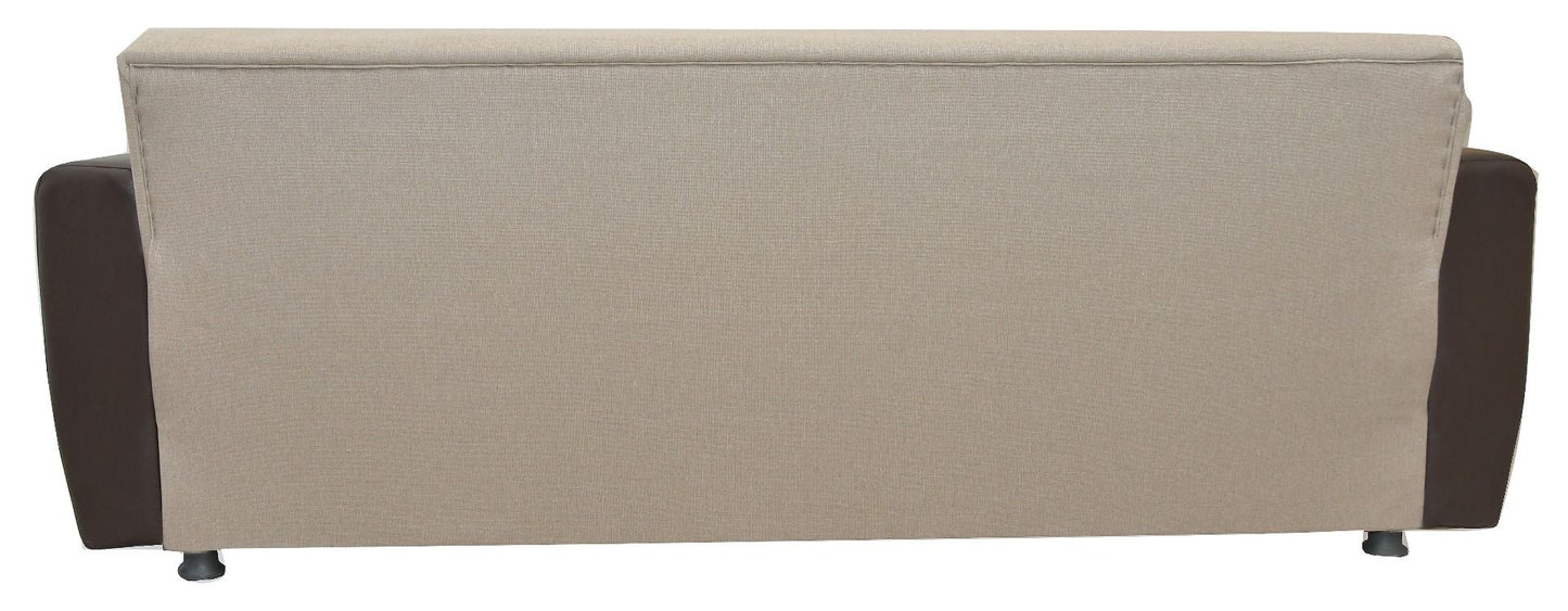 Καναπές Κρεβάτι Τριθέσιος JUAN Καφέ-Μπεζ 214x82x80cm - Hippiehome.gr