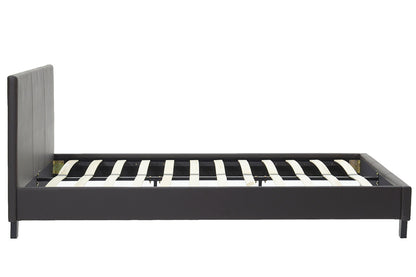 Κρεβάτι Nevil pakoworld διπλό 150x200 PU σκούρο καφέ ματ - Hippiehome.gr