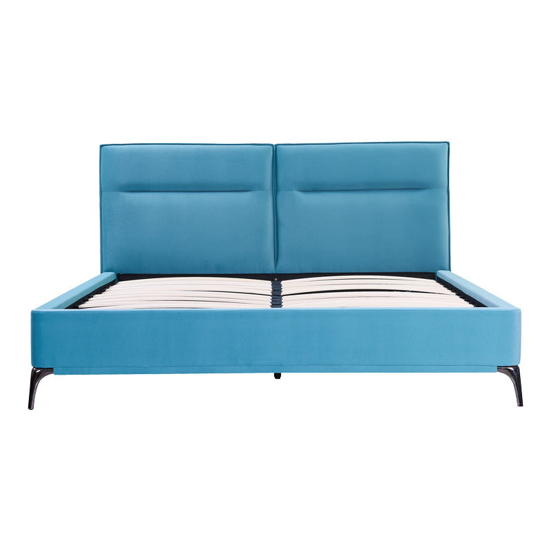 Κρεβάτι Ikina pakoworld βελούδο σε πετρόλ απόχρωση 160x200εκ - Hippiehome.gr