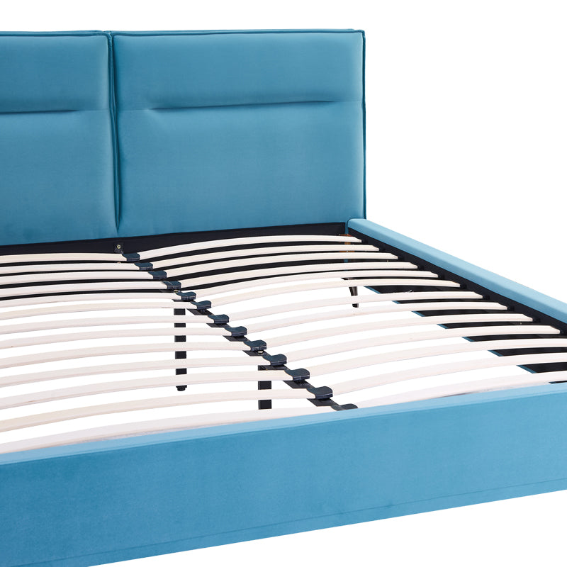 Κρεβάτι Ikina pakoworld βελούδο σε πετρόλ απόχρωση 160x200εκ - Hippiehome.gr