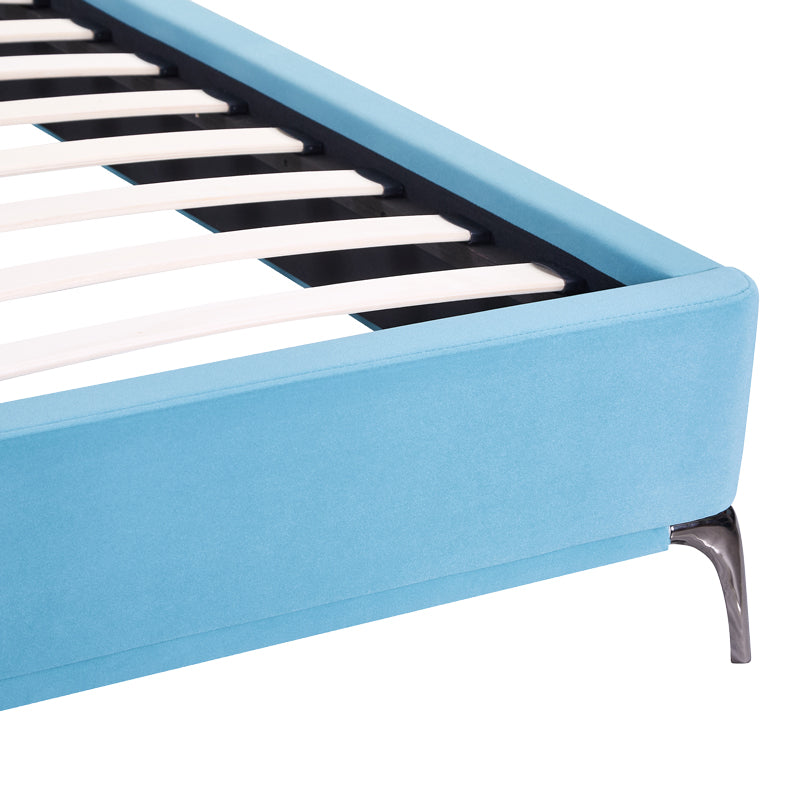 Κρεβάτι Ikina pakoworld βελούδο σε πετρόλ απόχρωση 160x200εκ - Hippiehome.gr