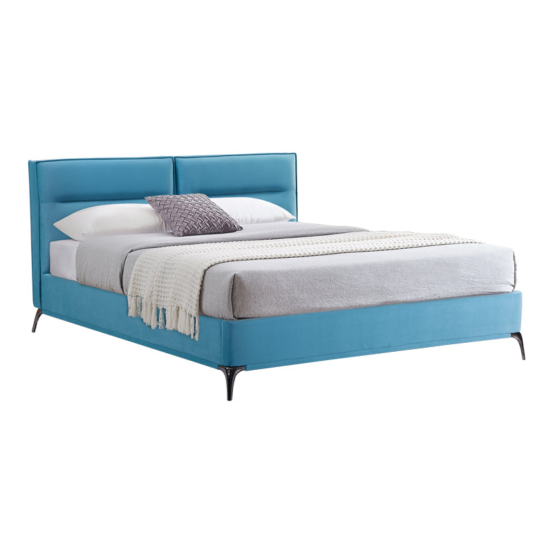 Κρεβάτι Ikina pakoworld βελούδο σε πετρόλ απόχρωση 160x200εκ - Hippiehome.gr