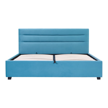 Κρεβάτι Molito pakoworld βελούδο σε πετρόλ απόχρωση με αποθηκευτικό χώρο160x200εκ - Hippiehome.gr