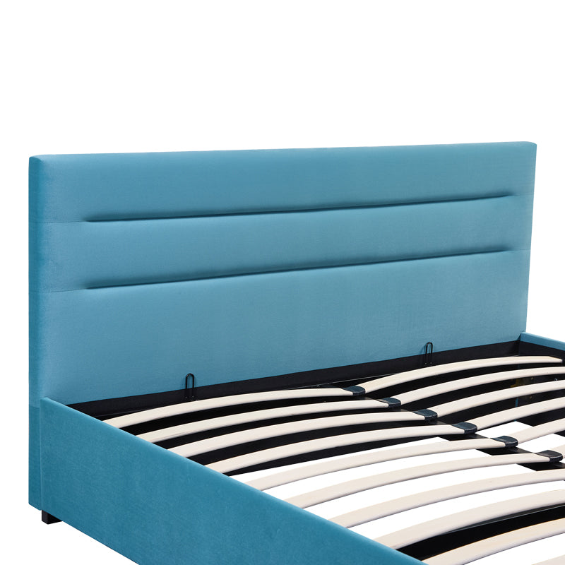 Κρεβάτι Molito pakoworld βελούδο σε πετρόλ απόχρωση με αποθηκευτικό χώρο160x200εκ - Hippiehome.gr