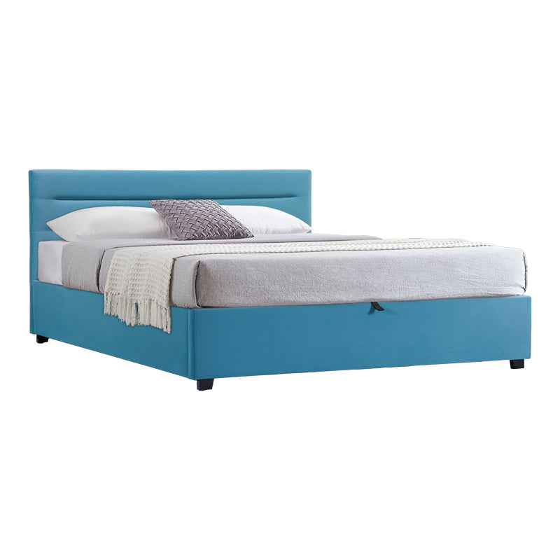 Κρεβάτι Molito pakoworld βελούδο σε πετρόλ απόχρωση με αποθηκευτικό χώρο160x200εκ - Hippiehome.gr