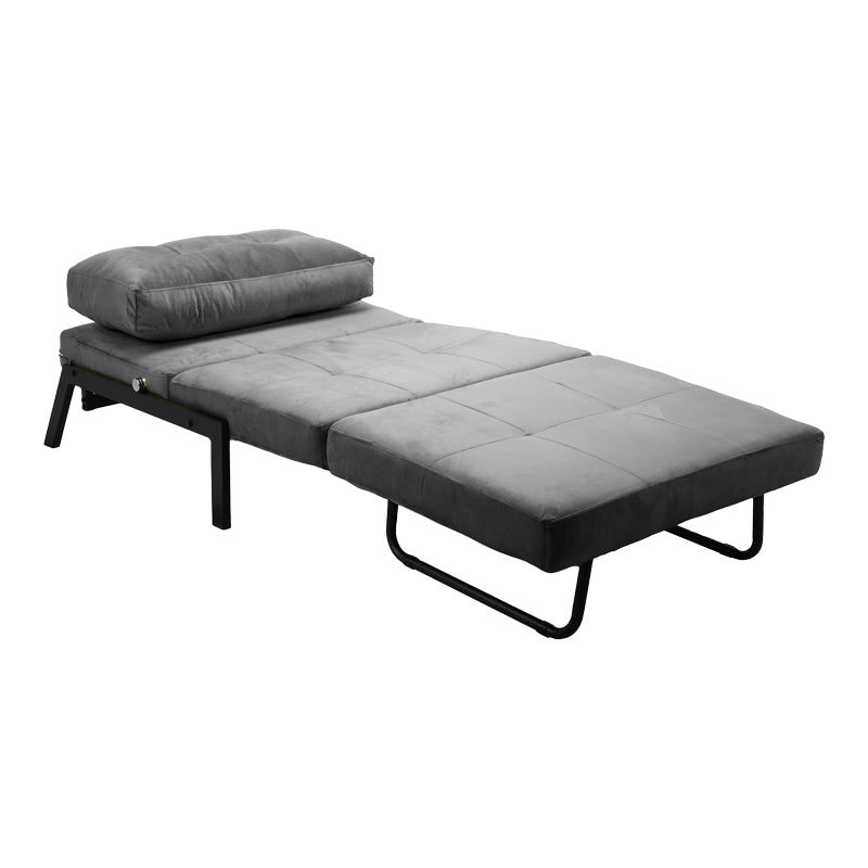 Πολυθρόνα-κρεβάτι Fancy pakoworld βελούδο σε ανθρακί απόχρωση και πόδι μαύρο μέταλλο 95x98x70εκ - Hippiehome.gr