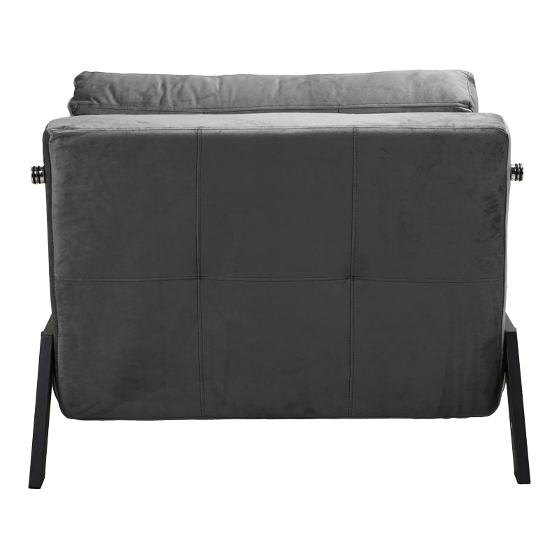 Πολυθρόνα-κρεβάτι Fancy pakoworld βελούδο σε ανθρακί απόχρωση και πόδι μαύρο μέταλλο 95x98x70εκ - Hippiehome.gr