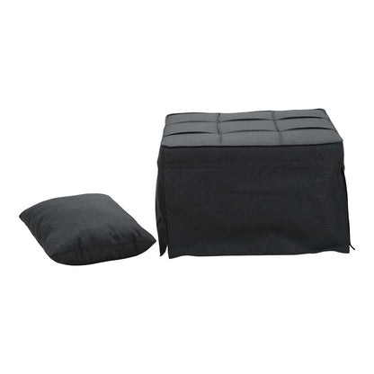 Σκαμπό-κρεβάτι Grejio pakoworld ύφασμα σε ανθρακί απόχρωση κα πόδι μαύρο μέταλλο 70x70x45εκ - Hippiehome.gr