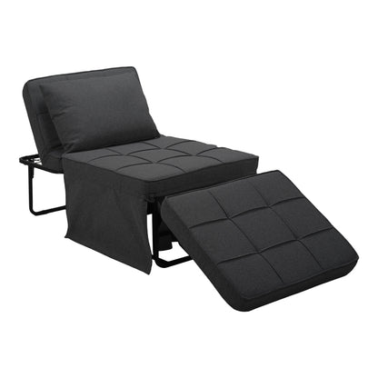 Σκαμπό-κρεβάτι Grejio pakoworld ύφασμα σε ανθρακί απόχρωση κα πόδι μαύρο μέταλλο 70x70x45εκ - Hippiehome.gr