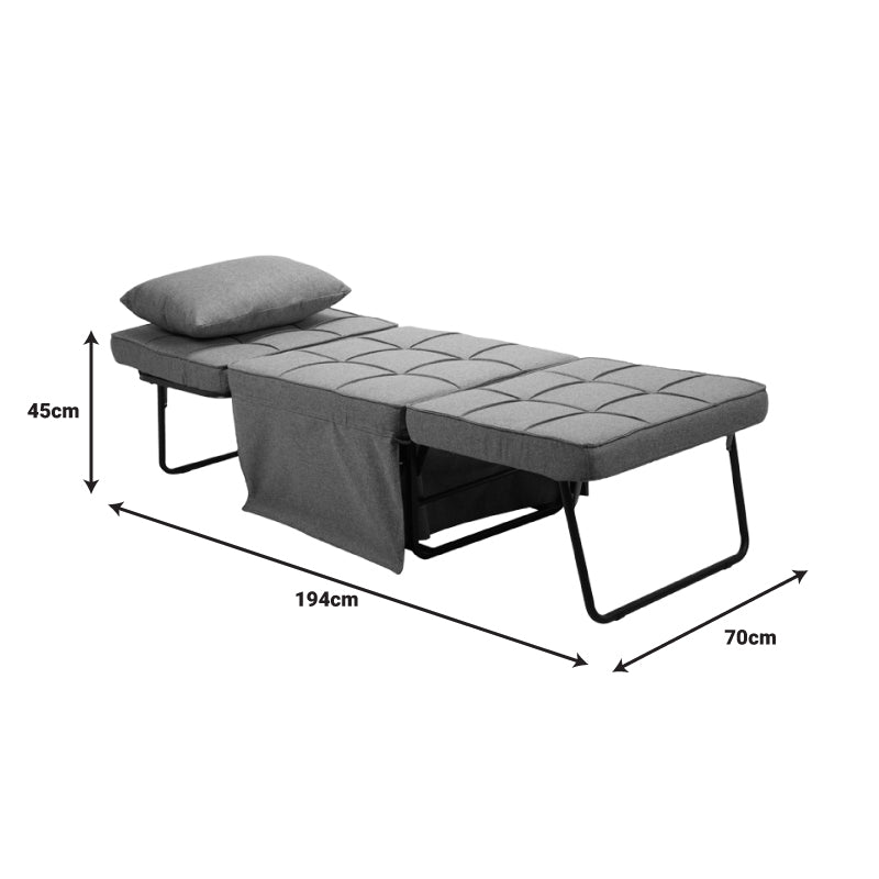 Σκαμπό-κρεβάτι Grejio pakoworld ύφασμα σε ανθρακί απόχρωση κα πόδι μαύρο μέταλλο 70x70x45εκ - Hippiehome.gr