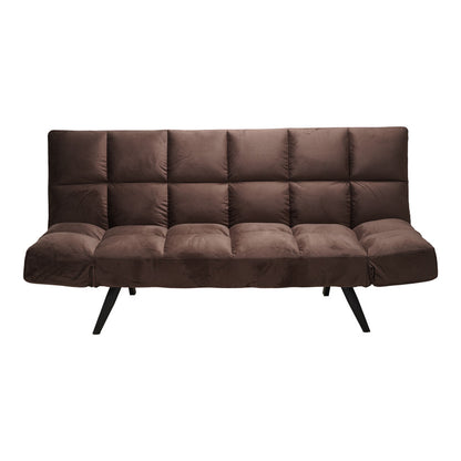 Καναπές - κρεβάτι 3θέσιος Freddo pakoworld βελούδο καφέ 181x81x86εκ - Hippiehome.gr