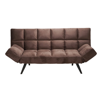 Καναπές - κρεβάτι 3θέσιος Freddo pakoworld βελούδο καφέ 181x81x86εκ - Hippiehome.gr