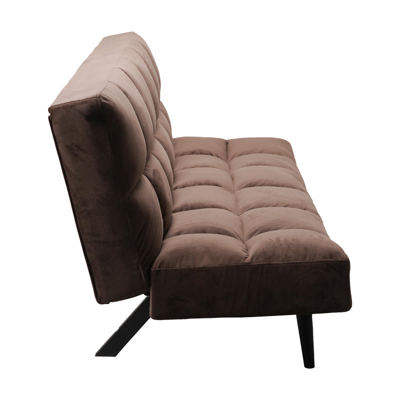 Καναπές - κρεβάτι 3θέσιος Freddo pakoworld βελούδο καφέ 181x81x86εκ - Hippiehome.gr