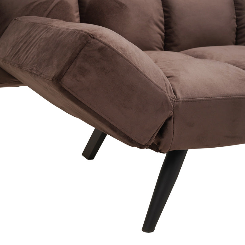 Καναπές - κρεβάτι 3θέσιος Freddo pakoworld βελούδο καφέ 181x81x86εκ - Hippiehome.gr