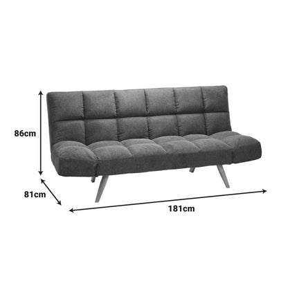 Καναπές - κρεβάτι 3θέσιος Freddo pakoworld βελούδο καφέ 181x81x86εκ - Hippiehome.gr