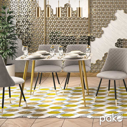 Τραπέζι Paris pakoworld οβάλ γυαλί 8mm σχέδιο μαρμάρου-χρυσό 120x80x75εκ - Hippiehome.gr