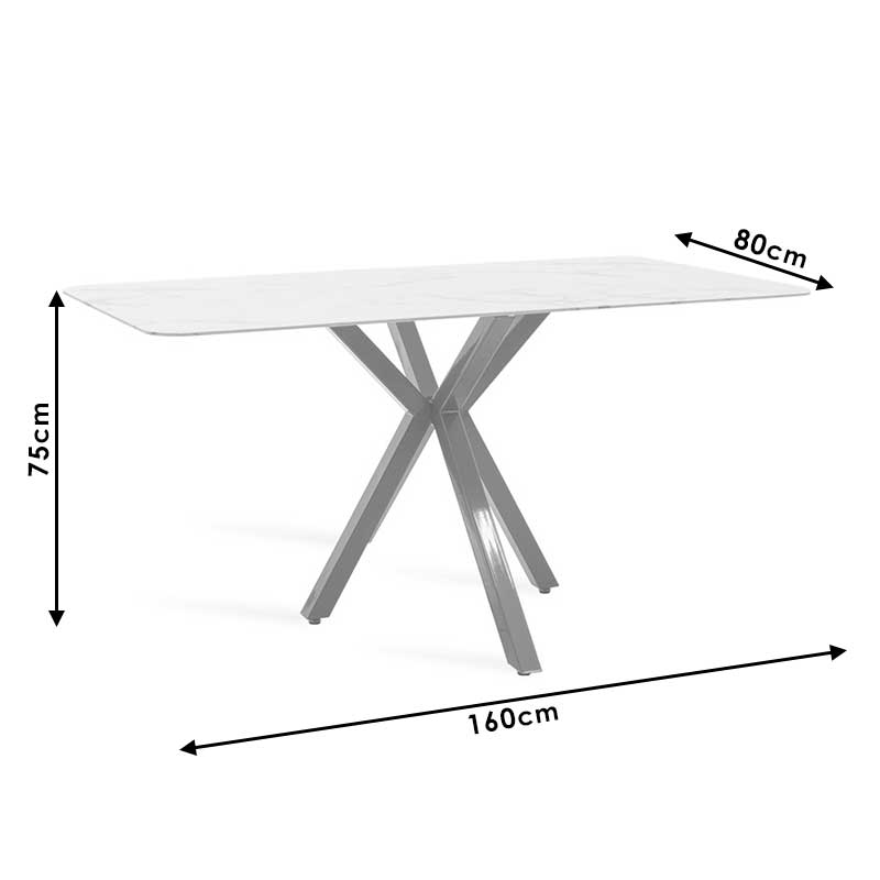 Τραπέζι Paris pakoworld γυαλί 8mm σχέδιο μαρμάρου-χρυσό 160x80x75εκ - Hippiehome.gr