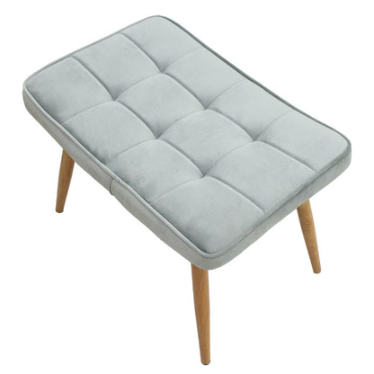 Πολυθρόνα Maddison με υποπόδιο-μαξιλάρι pakoworld βελούδο γκρι-φυσικό 68x72x98εκ - Hippiehome.gr