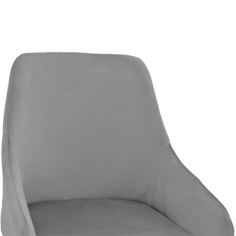 Σκαμπό bar Lithe pakoworld μεταλλικό μαύρο χρυσό-βελούδο γκρι 47x44x98εκ - Hippiehome.gr