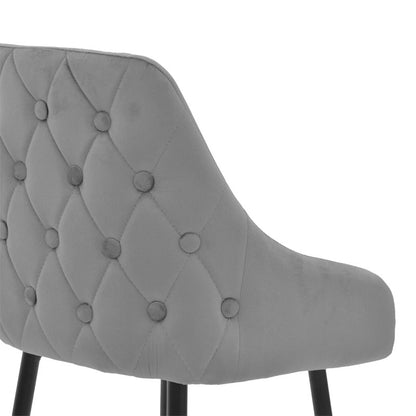 Σκαμπό bar Lithe pakoworld μεταλλικό μαύρο χρυσό-βελούδο γκρι 47x44x98εκ - Hippiehome.gr