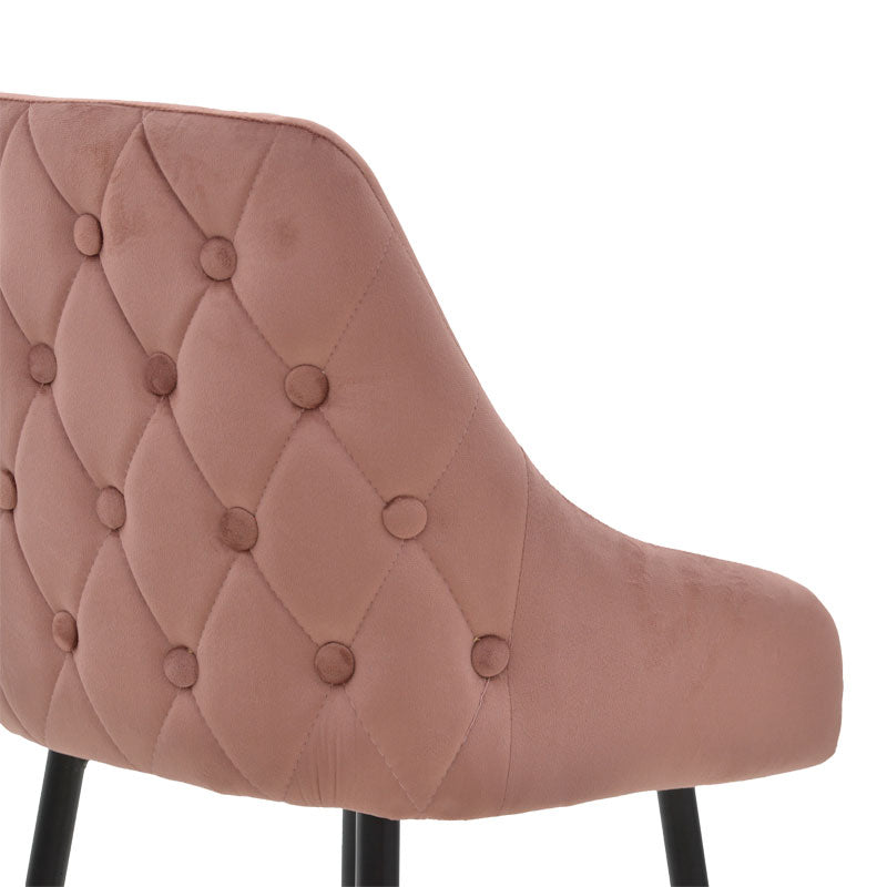 Σκαμπό bar Lithe pakoworld μεταλλικό μαύρο χρυσό-βελούδο σάπιο μήλο 47x44x98εκ - Hippiehome.gr