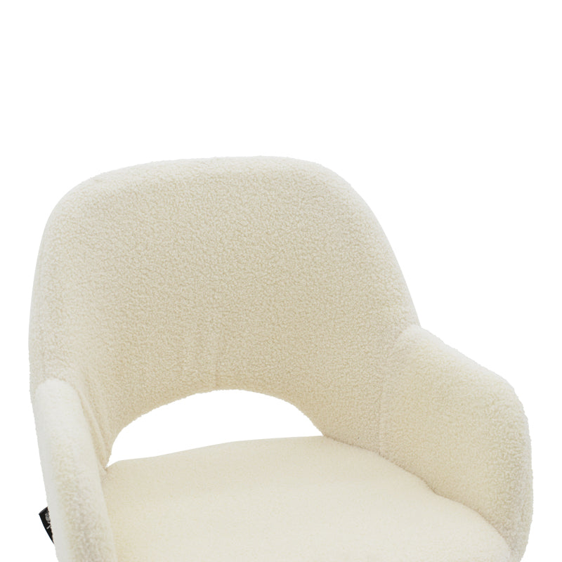 Σκαμπό bar Renish pakoworld μπουκλέ εκρού-μεταλλικό μαύρο πόδι 51x57x114εκ - Hippiehome.gr