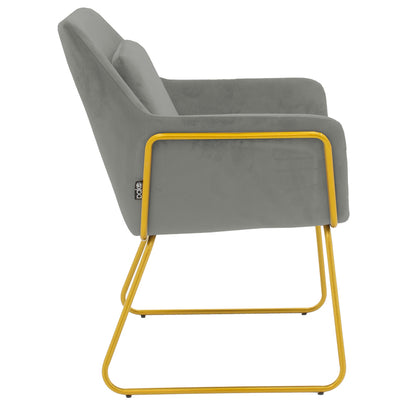 Πολυθρόνα Mira pakoworld βελούδο γκρι-χρυσό 65x69x86εκ - Hippiehome.gr