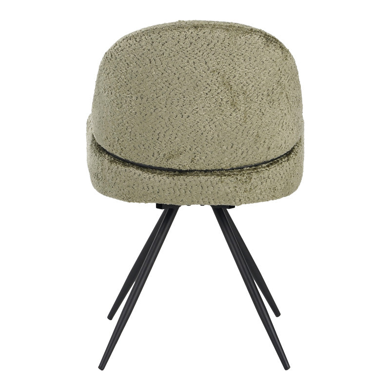 Καρέκλα περιστρεφόμενη Morea pakoworld μπουκλέ ύφασμα σε λαδί απόχρωση με μαύρα μεταλλικά πόδια 55x63.5x89.5εκ - Hippiehome.gr