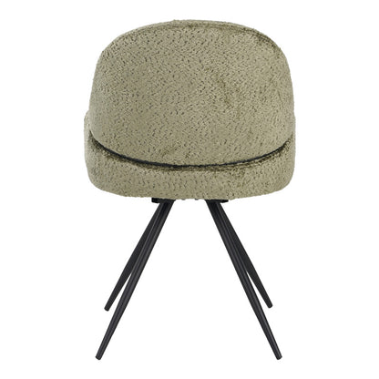 Καρέκλα περιστρεφόμενη Morea pakoworld μπουκλέ ύφασμα σε λαδί απόχρωση με μαύρα μεταλλικά πόδια 55x63.5x89.5εκ - Hippiehome.gr