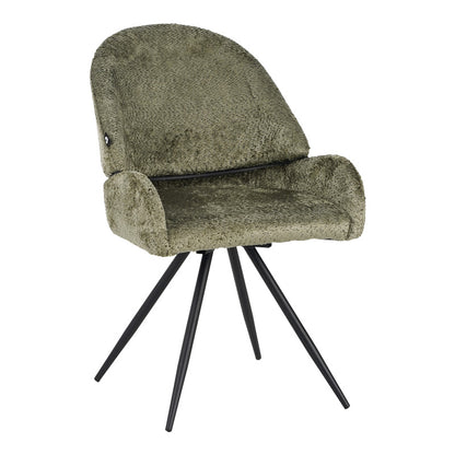 Καρέκλα περιστρεφόμενη Morea pakoworld μπουκλέ ύφασμα σε λαδί απόχρωση με μαύρα μεταλλικά πόδια 55x63.5x89.5εκ - Hippiehome.gr