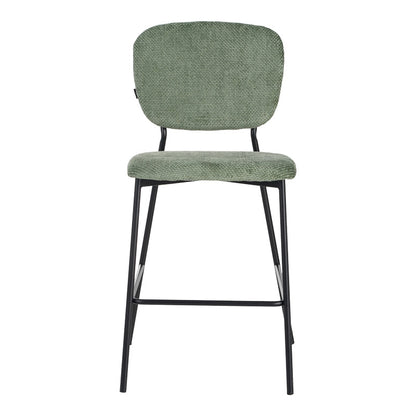 Σκαμπό μπαρ Cathair pakoworld μπουκλέ ύφασμα σε λαδί απόχρωση με μαύρα μεταλλικά πόδια 48x54x100εκ - Hippiehome.gr