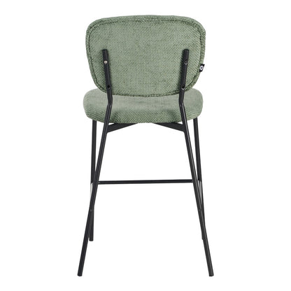 Σκαμπό μπαρ Cathair pakoworld μπουκλέ ύφασμα σε λαδί απόχρωση με μαύρα μεταλλικά πόδια 48x54x100εκ - Hippiehome.gr