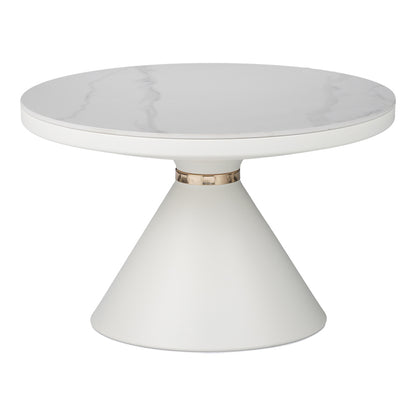 Βοηθητικά τραπέζια Coozlin Inart sintered stone σε απόχρωση λευκό μαρμάρου με λευκό-χρυσό μέταλλο - Hippiehome.gr