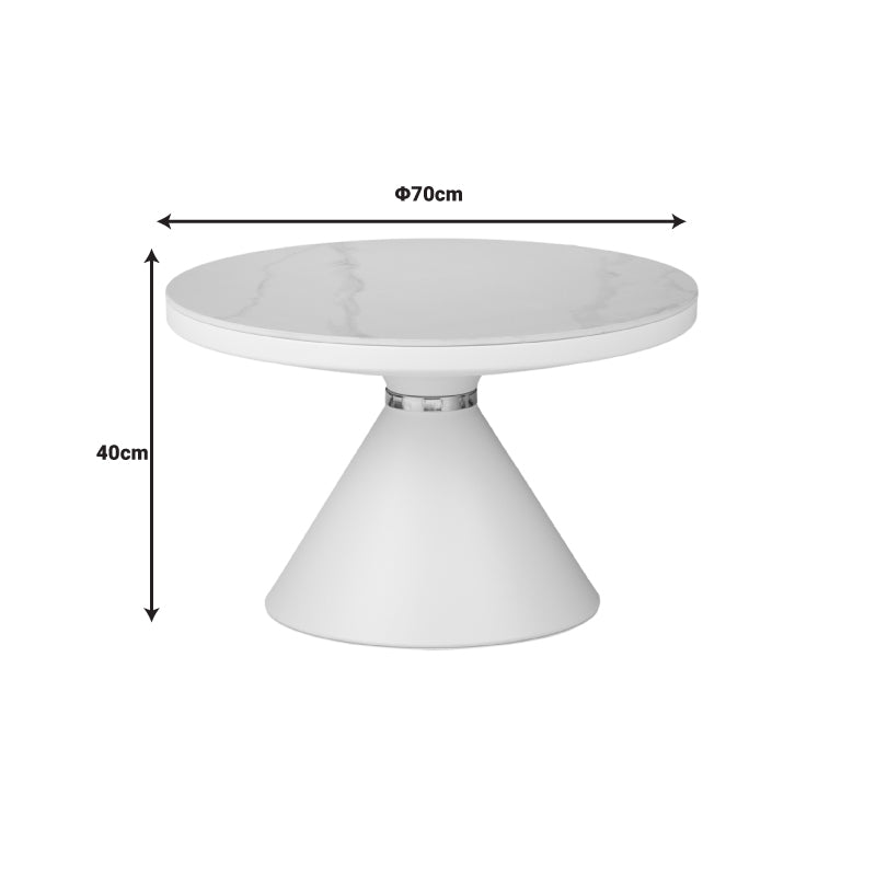 Βοηθητικά τραπέζια Coozlin Inart sintered stone σε απόχρωση λευκό μαρμάρου με λευκό-χρυσό μέταλλο - Hippiehome.gr