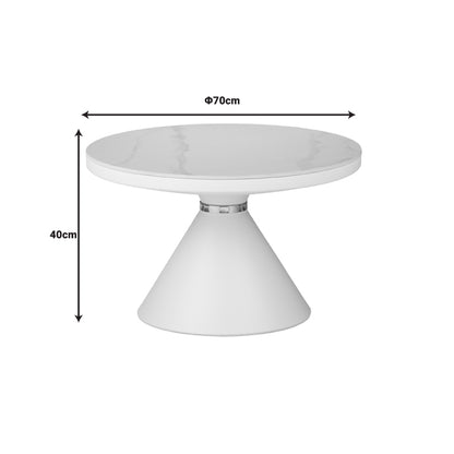 Βοηθητικά τραπέζια Coozlin Inart sintered stone σε απόχρωση λευκό μαρμάρου με λευκό-χρυσό μέταλλο - Hippiehome.gr