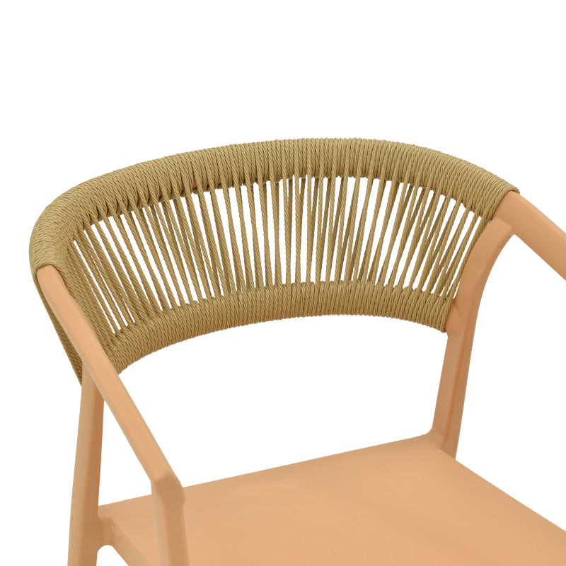 Πολυθρόνα Sillia pakoworld στοιβαζόμενη pp cappuccino απόχρωση με μπεζ rattan 55x52x74.5εκ - Hippiehome.gr