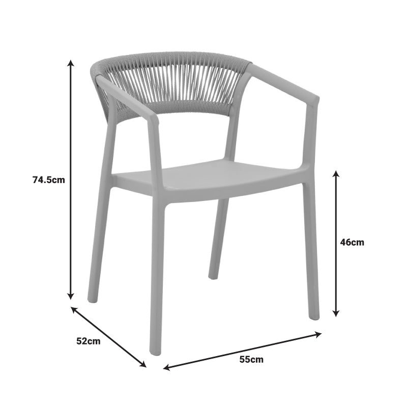 Πολυθρόνα Sillia pakoworld στοιβαζόμενη pp cappuccino απόχρωση με μπεζ rattan 55x52x74.5εκ - Hippiehome.gr