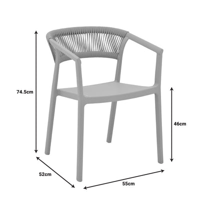 Πολυθρόνα Sillia pakoworld στοιβαζόμενη pp cappuccino απόχρωση με μπεζ rattan 55x52x74.5εκ - Hippiehome.gr