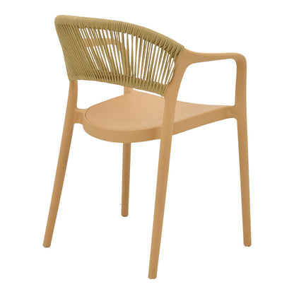 Πολυθρόνα Ankara pakoworld στοιβαζόμενη pp cappuccino απόχρωση με μπεζ rattan 57x48x80εκ - Hippiehome.gr