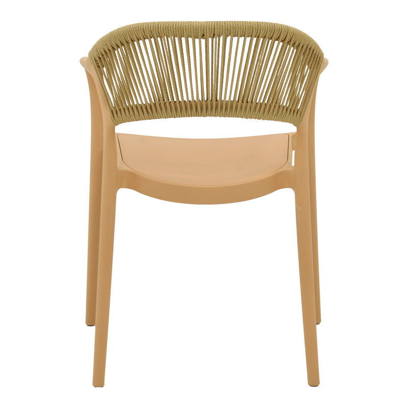 Πολυθρόνα Ankara pakoworld στοιβαζόμενη pp cappuccino απόχρωση με μπεζ rattan 57x48x80εκ - Hippiehome.gr