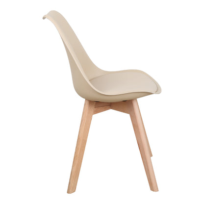 Καρέκλα Gaston pakoworld PP-PU taupe απόχρωση- φυσικό πόδι 43x51x75εκ - Hippiehome.gr