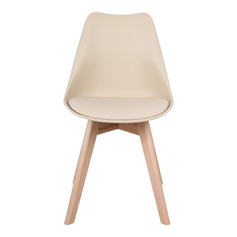 Καρέκλα Gaston pakoworld PP-PU taupe απόχρωση- φυσικό πόδι 43x51x75εκ - Hippiehome.gr