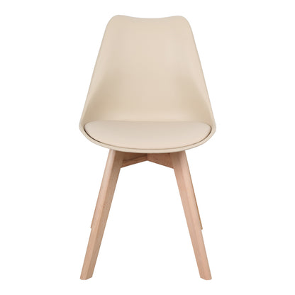 Καρέκλα Gaston pakoworld PP-PU taupe απόχρωση- φυσικό πόδι 43x51x75εκ - Hippiehome.gr