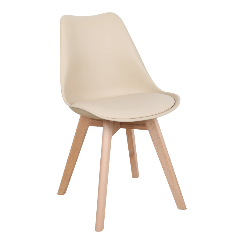 Καρέκλα Gaston pakoworld PP-PU taupe απόχρωση- φυσικό πόδι 43x51x75εκ - Hippiehome.gr