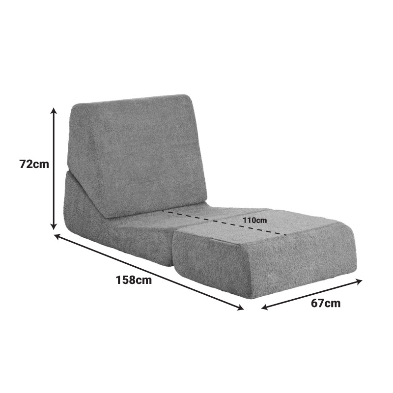 Πολυθρόνα-Κρεβάτι Ferderina pakoworld ύφασμα σε ανθρακί απόχρωση 66x102x73εκ - Hippiehome.gr