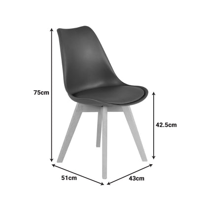Καρέκλα Gaston pakoworld PP-PU καφέ απόχρωση- φυσικό πόδι 43x51x75εκ - Hippiehome.gr