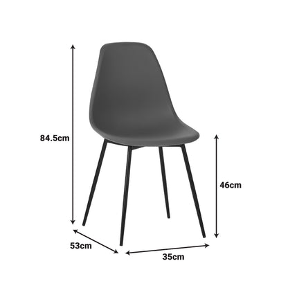 Καρέκλα Ballen pakoworld pp λευκό με μαύρα μεταλλικά πόδια 41.5x53x84.5εκ - Hippiehome.gr