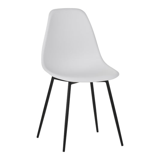 Καρέκλα Ballen pakoworld pp λευκό με μαύρα μεταλλικά πόδια 41.5x53x84.5εκ - Hippiehome.gr